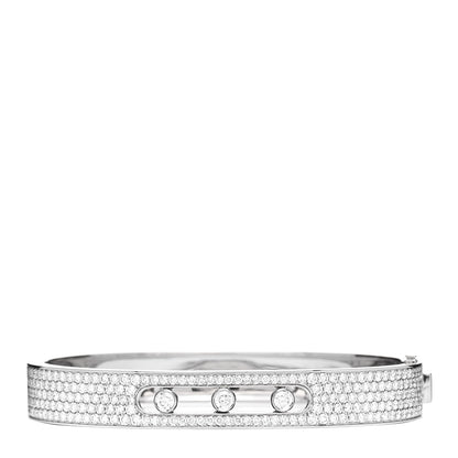 Messika 18K White Gold Diamond Move Joaillerie Pave Bangle Bracelet 1 of 3