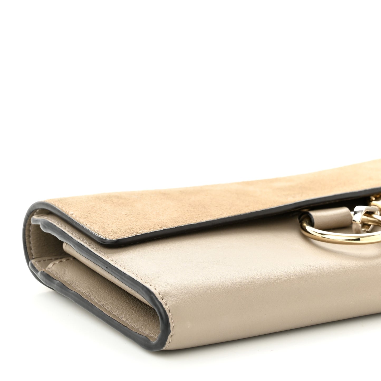 Suede Calfskin Faye Wallet Motty Grey