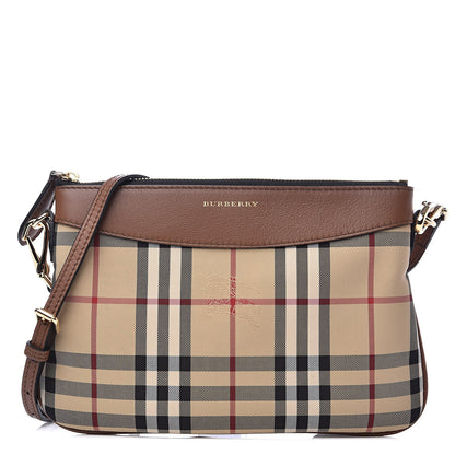 Burberry Horseferry Check Peyton Crossbody Clutch Bag Brown 1 of 12
