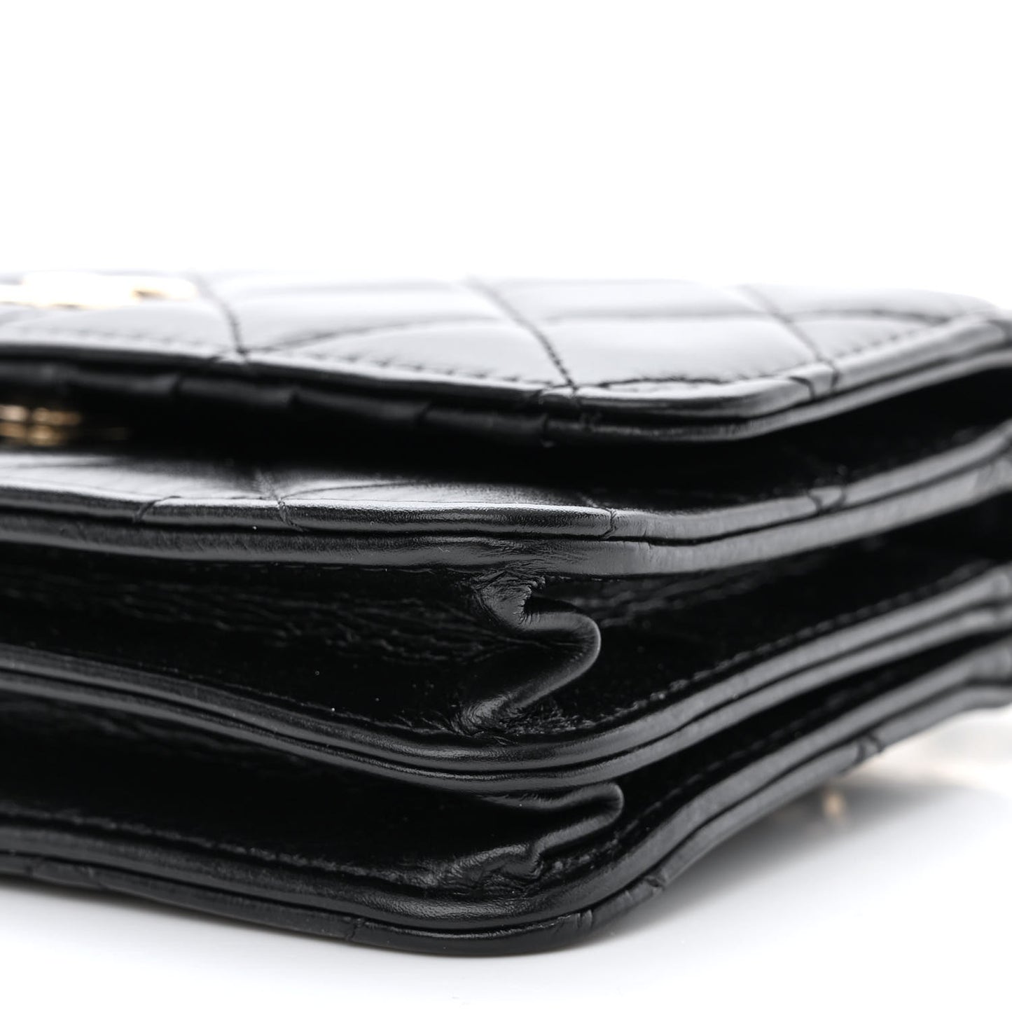 Calfskin Quilted Mini Maxi Pearls Wallet On Chain WOC Black