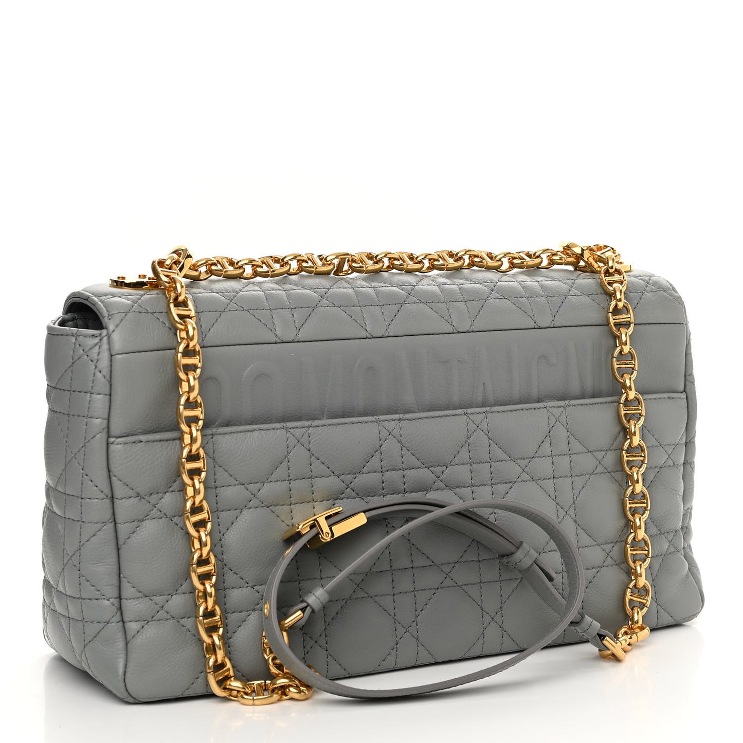 Lambskin Cannage Large Caro Bag Grey Stone