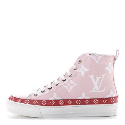 Louis Vuitton Monogram Giant Stellar Sneaker Boots 38 Rose Rouge 1 of 8