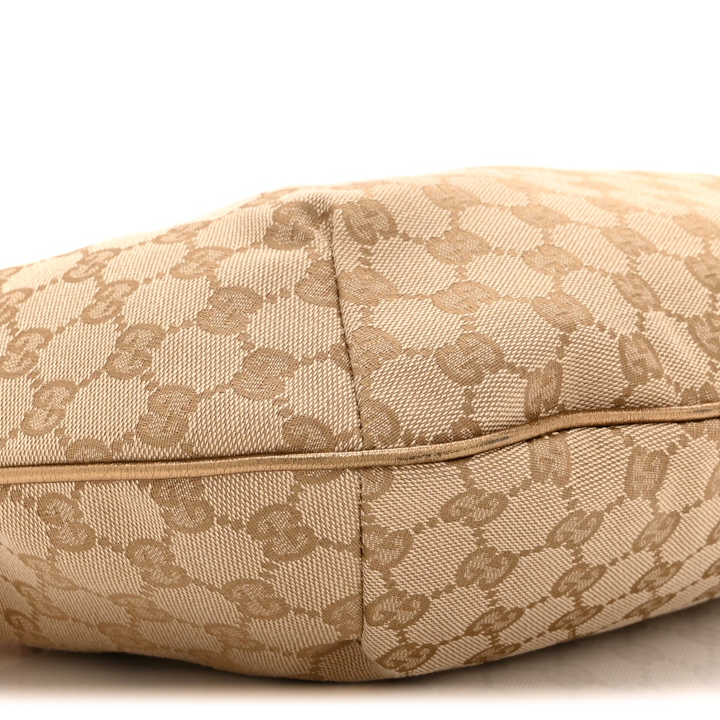 Monogram Web Medium Half Moon Hobo Gold Pink