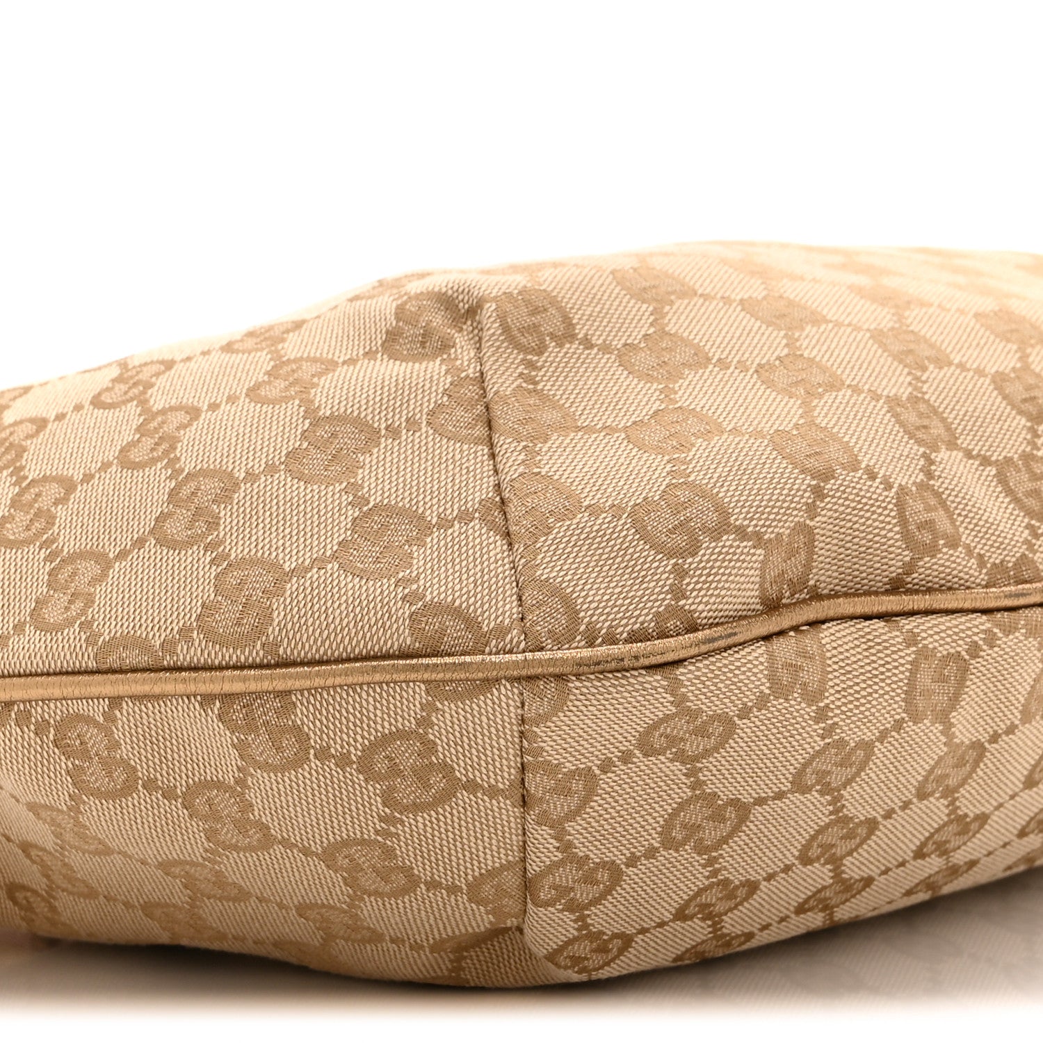 Gucci Monogram Web Medium Half Moon Hobo Gold Pink 9 of 10