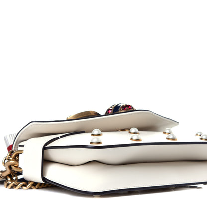 Gucci Nappa Pearl Studded Mini Queen Margaret Broadway Shoulder Bag Mystic White 8 of 10