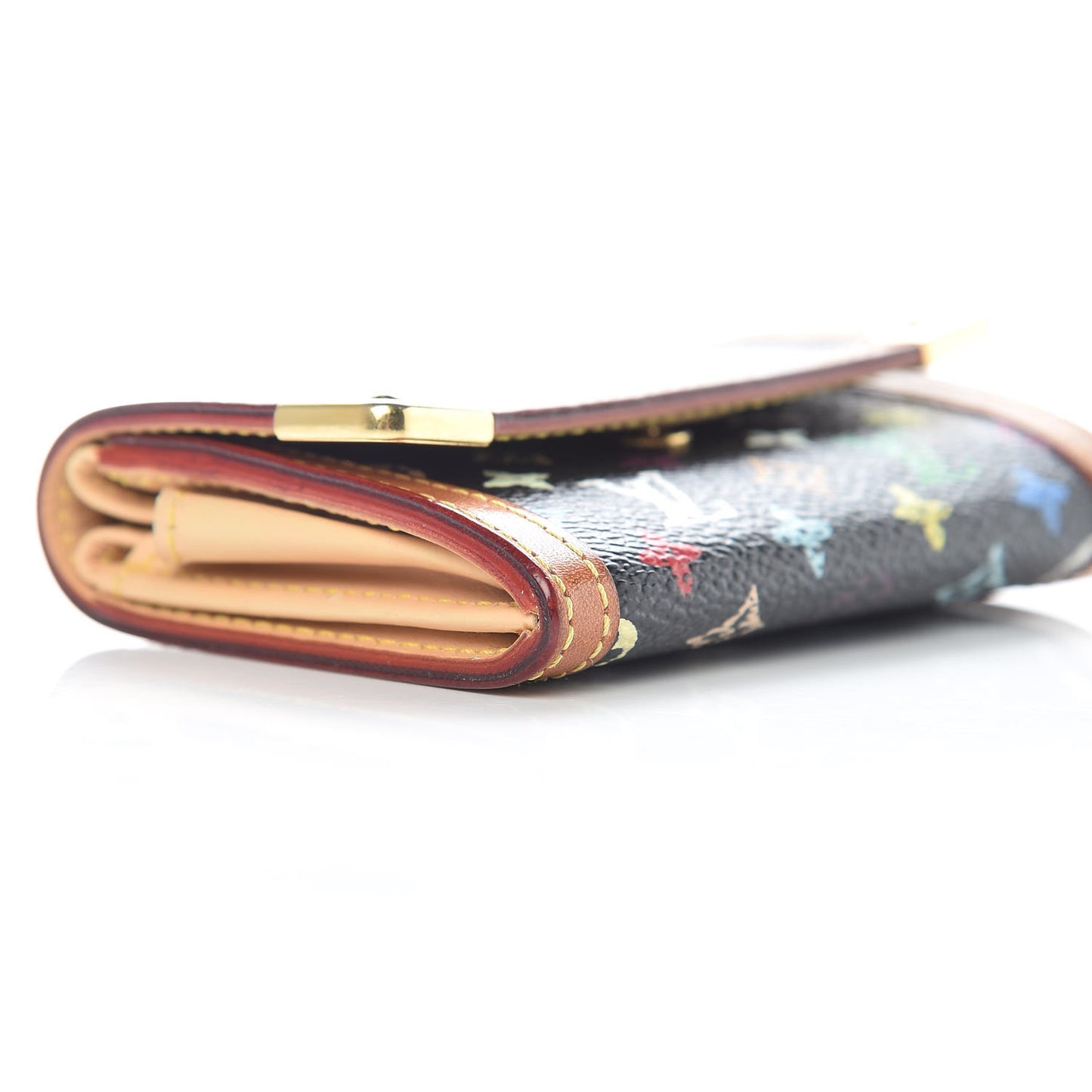 Monogram Multicolor Porte-Monnaie Plat Coin Purse Black