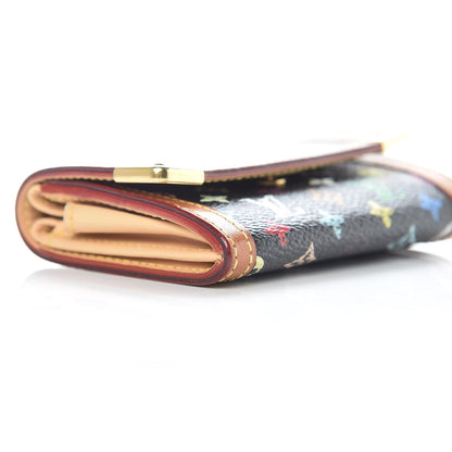 Louis Vuitton Monogram Multicolor Porte-Monnaie Plat Coin Purse Black 7 of 12