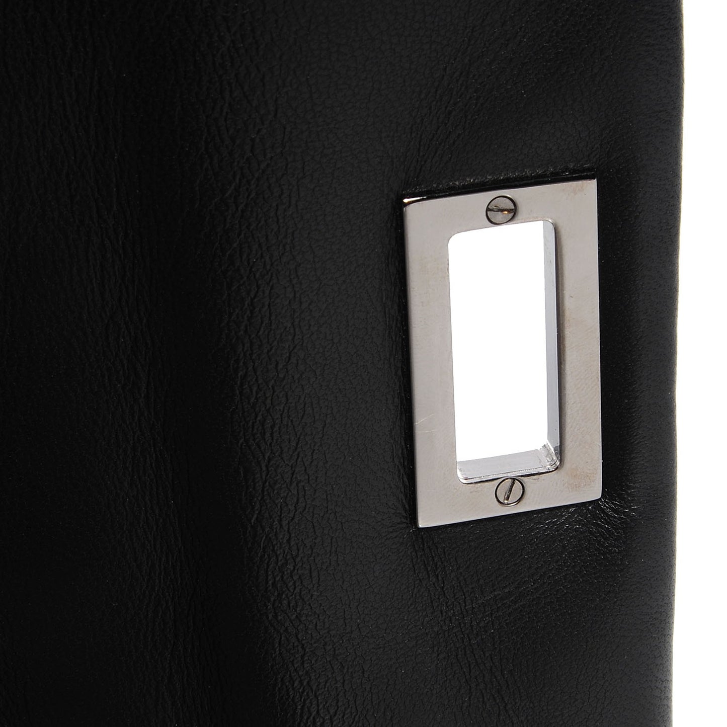 Glazed Crackled Calfskin Studded Mademoiselle Flap Black