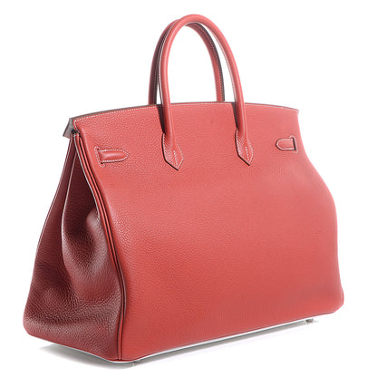 Hermes Togo Eclat Birkin 40 Sanguine and Blanc 13 of 23