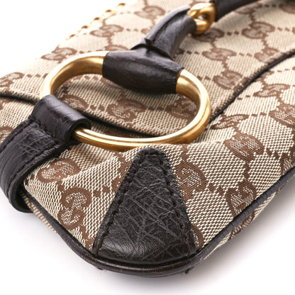 Gucci Monogram Horsebit Clutch Dark Brown 9 of 11