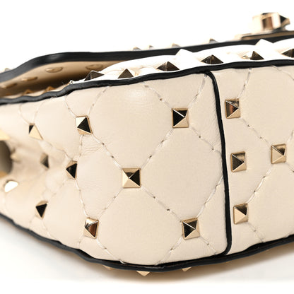 Valentino Garavani Nappa Small Rockstud Spike Shoulder Bag Light Ivory 8 of 9