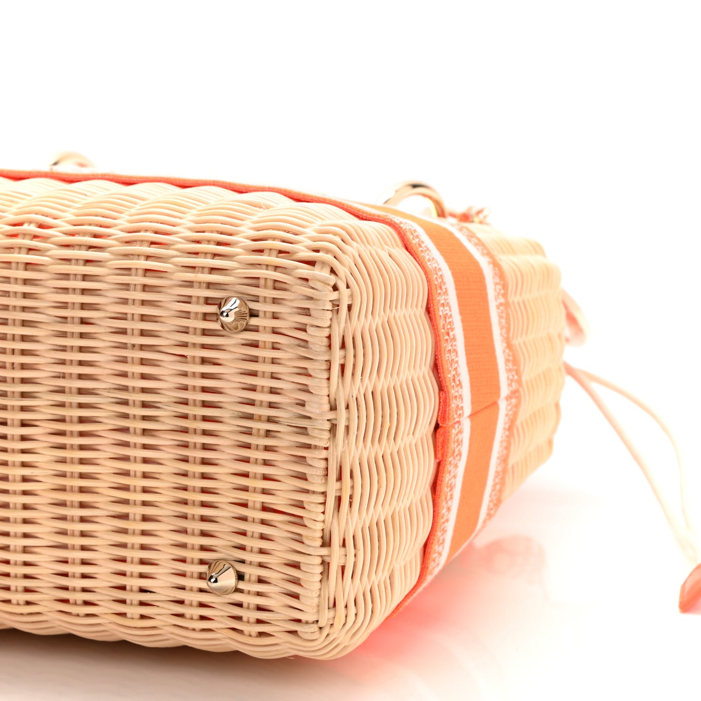 Wicker Oblique Medium Lady Dior Bag Fluorescent Orange