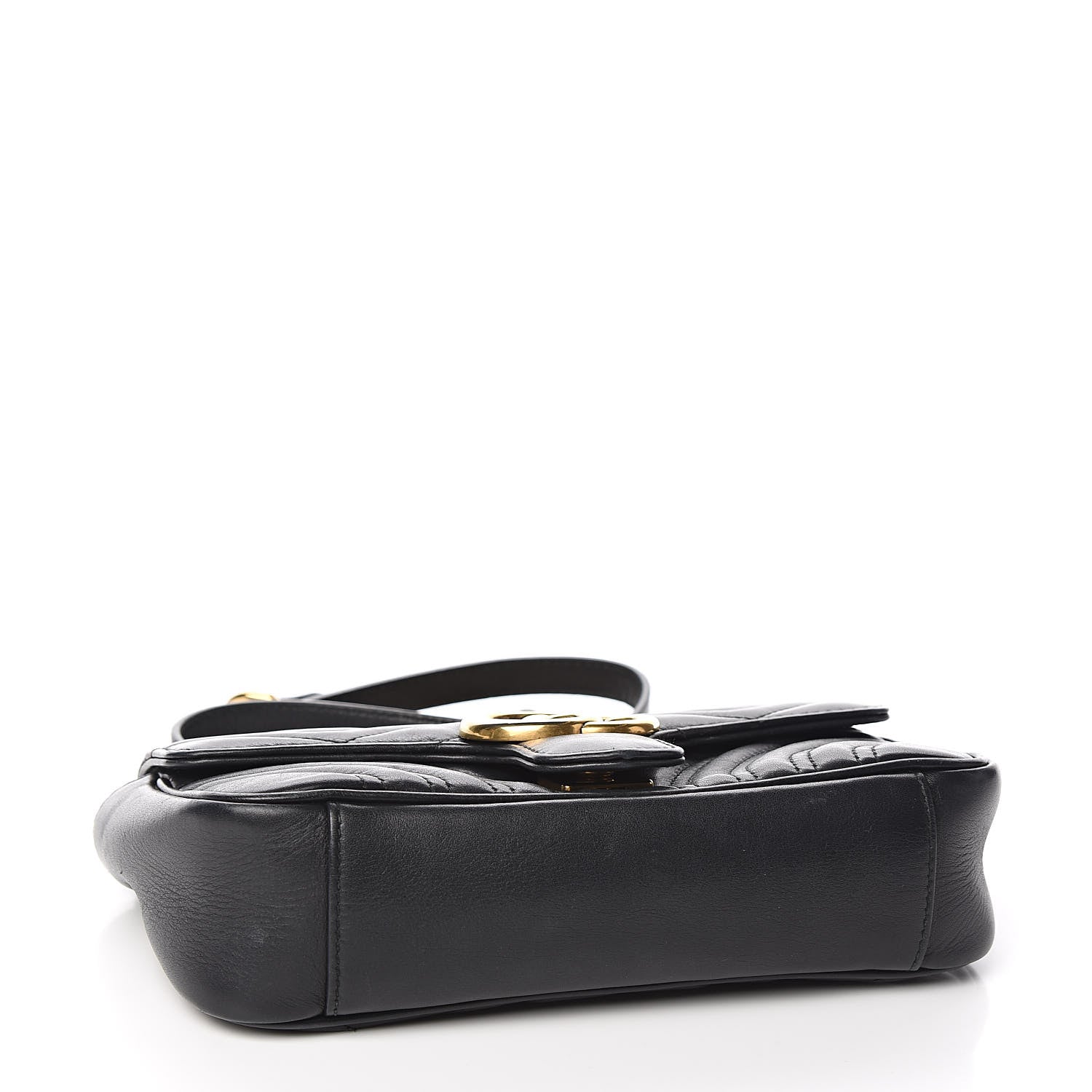 Gucci Calfskin Matelasse Mini GG Marmont Shoulder Bag Black 4 of 11
