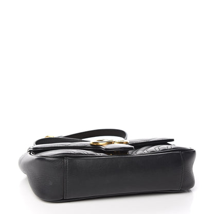 Gucci Calfskin Matelasse Mini GG Marmont Shoulder Bag Black 4 of 11