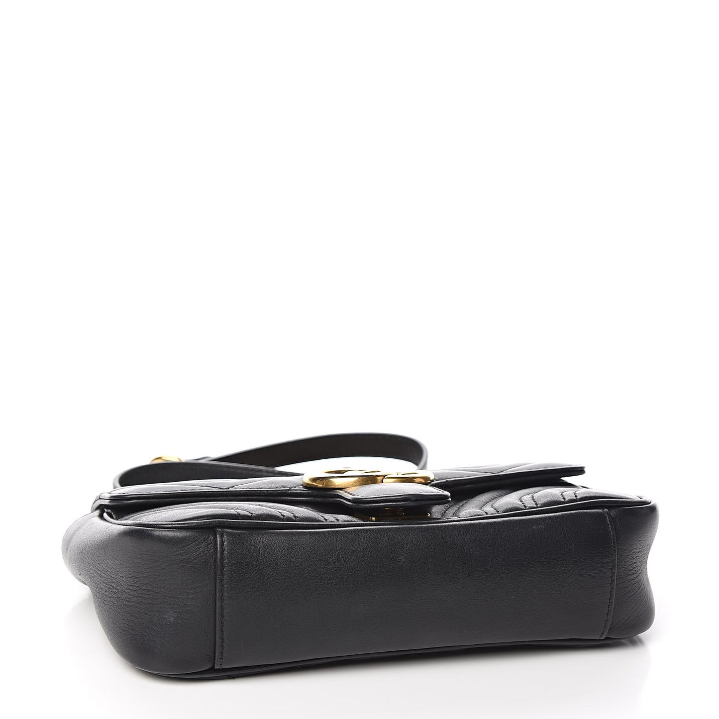 Calfskin Matelasse Mini GG Marmont Shoulder Bag Black