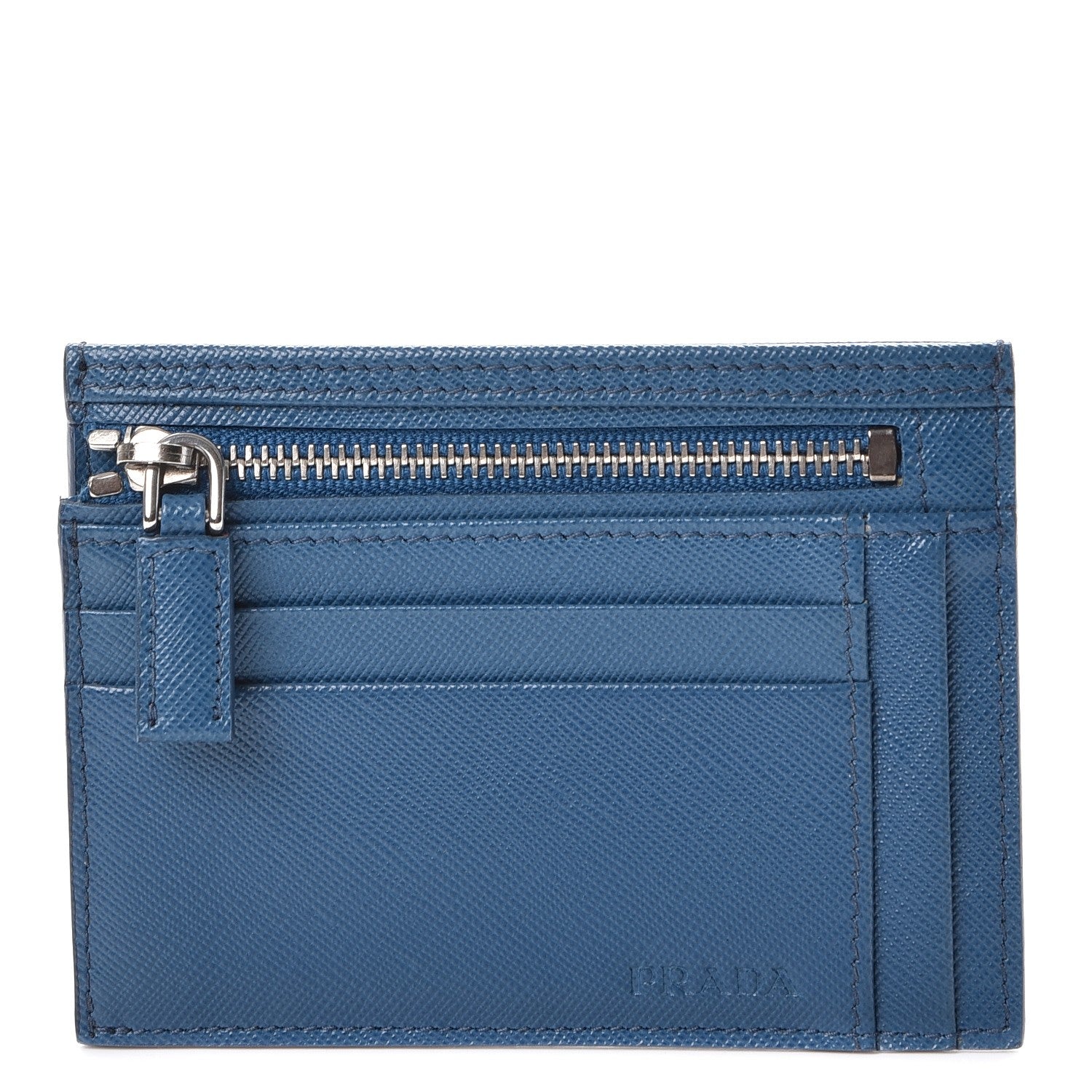 Prada Saffiano Zip Card Holder 1 of 7