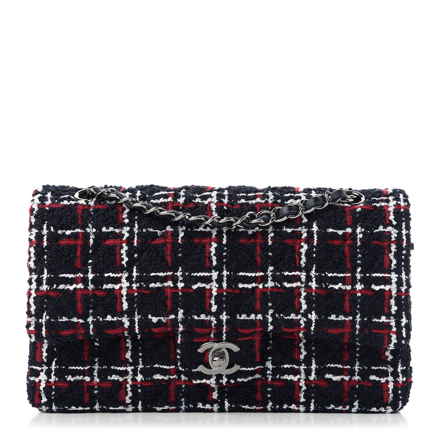 Chanel Tweed Quilted Medium Double Flap Multicolor 1 of 10