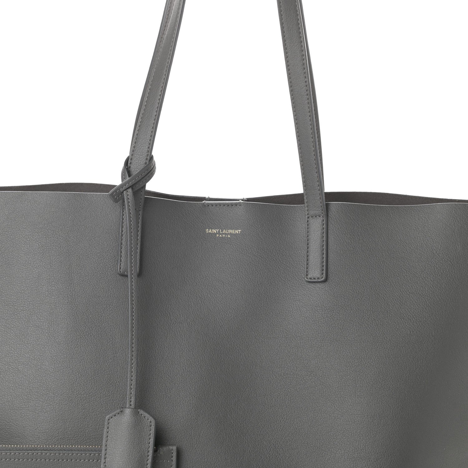 Saint Laurent Calfskin Large Shopping Tote Dark Grey 7 of 9