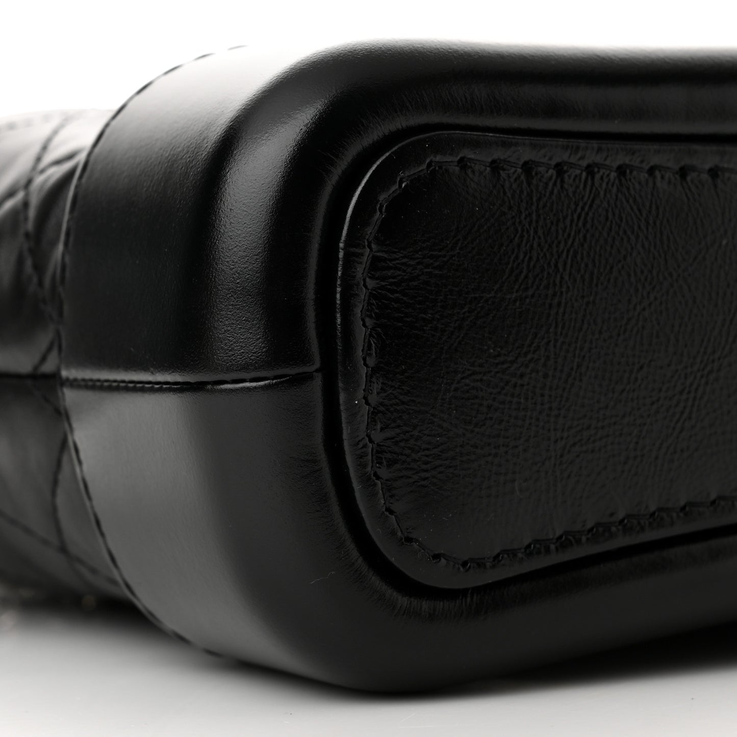Aged Calfskin Quilted Small Gabrielle Hobo Black