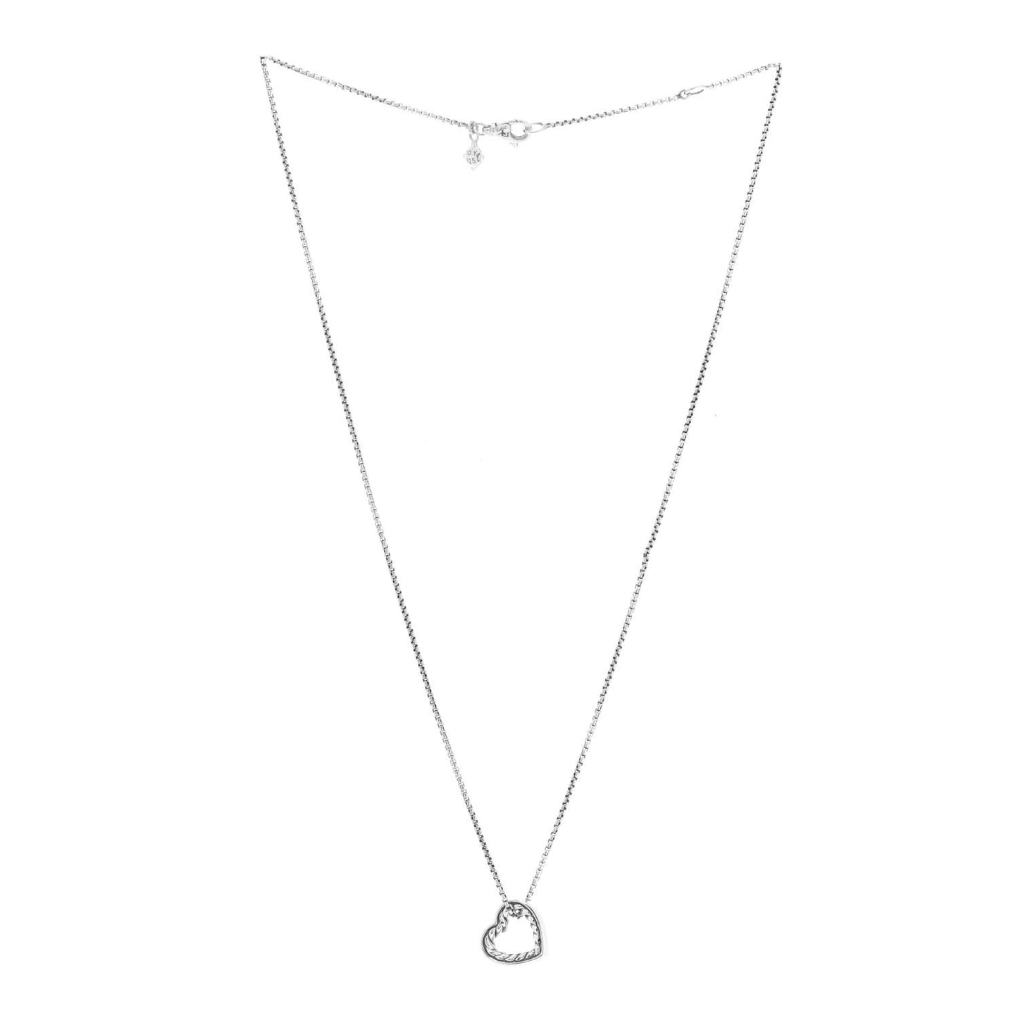 Sterling Silver Open Heart Cable Necklace