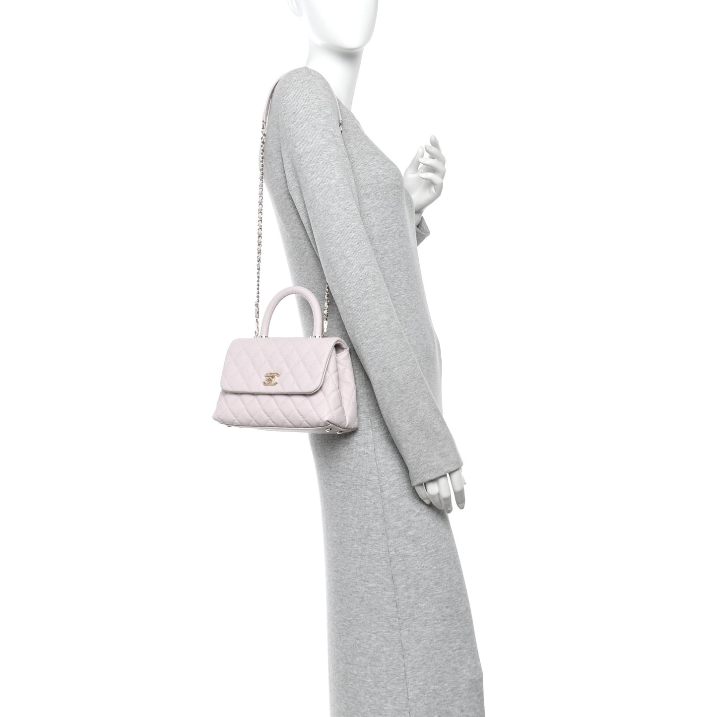 Caviar Quilted Mini Coco Handle Flap Lilac