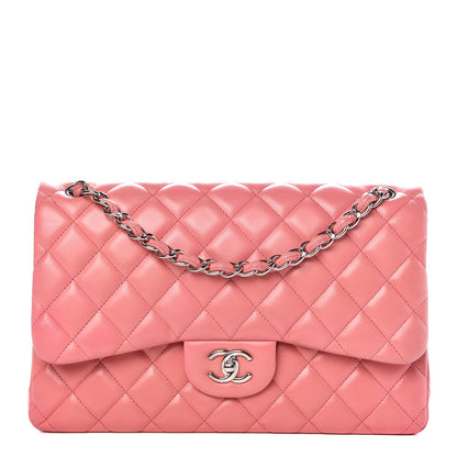 Chanel Lambskin Quilted Jumbo Double Flap Pink 1 of 10