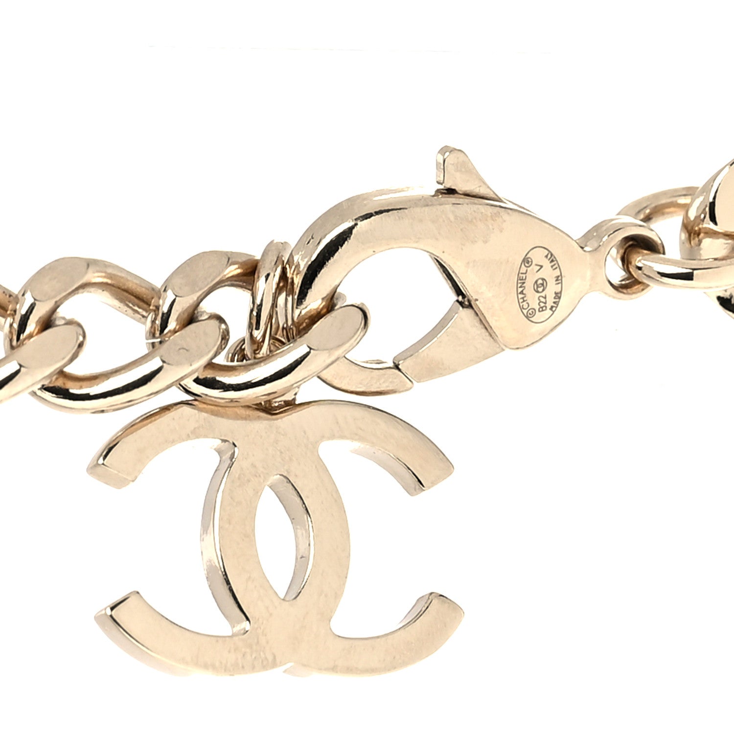 Chanel Metal Lambskin CC Square Choker Gold Black White 4 of 6