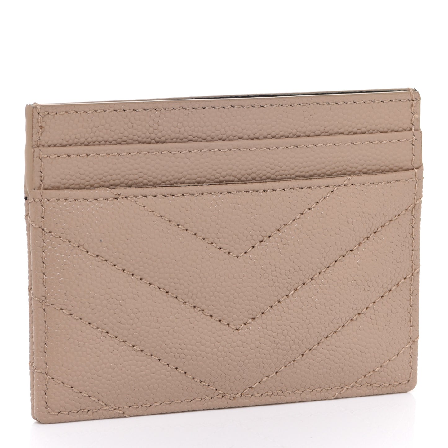 Grain De Poudre Matelasse Chevron Cassandre Credit Card Case Crema Soft