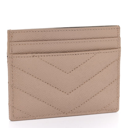 Saint Laurent Grain De Poudre Matelasse Chevron Cassandre Credit Card Case Crema Soft 3 of 7