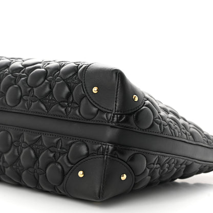 Louis Vuitton Lambskin Quilted Flowers Triangle Softy Black 9 of 10