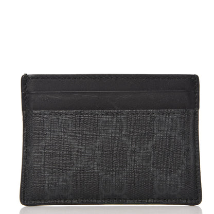 Gucci GG Supreme Monogram Card Holder Black Grey 1 of 6