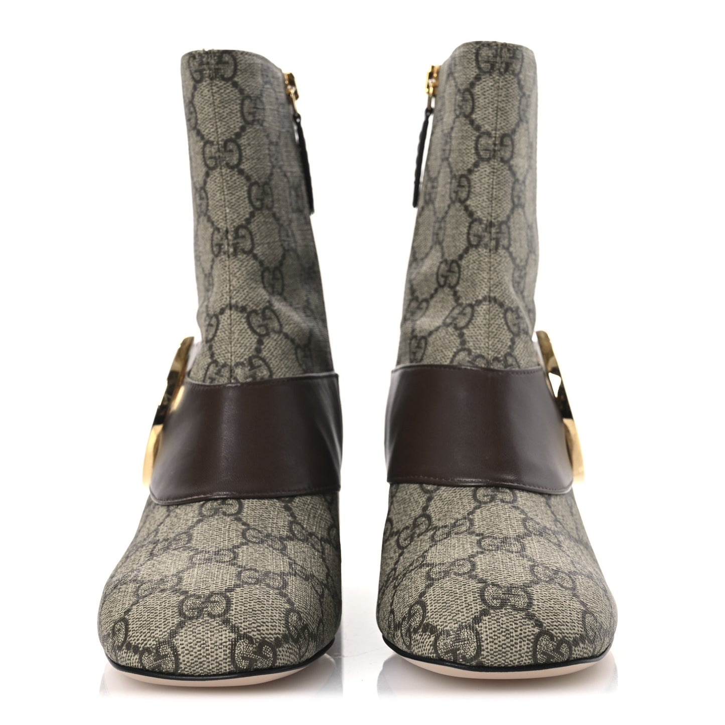 GG Supreme Monogram Malaga Kid Blondie 55mm Ankle Boots 37 Beige Ebony New Acero