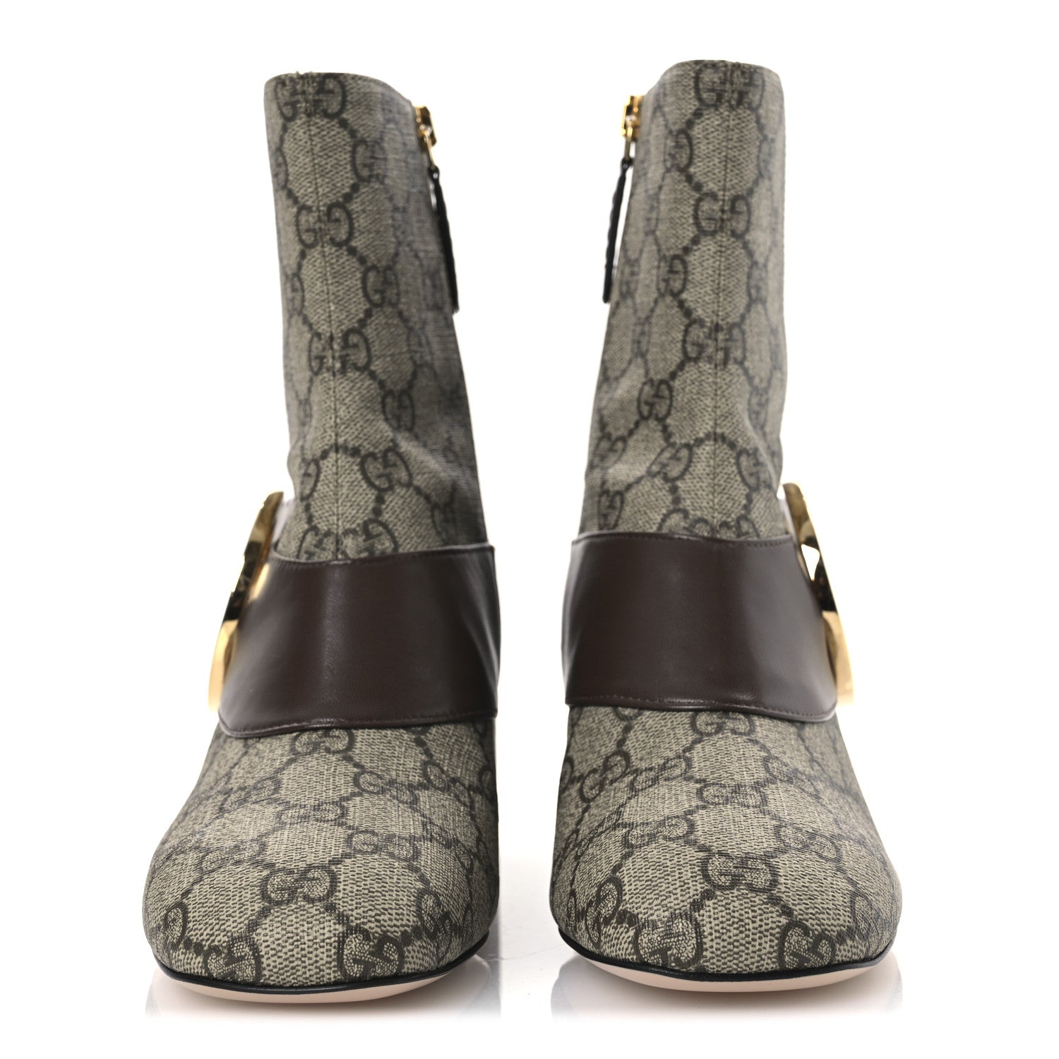 Gucci GG Supreme Monogram Malaga Kid Blondie 55mm Ankle Boots 37 Beige Ebony New Acero 3 of 12