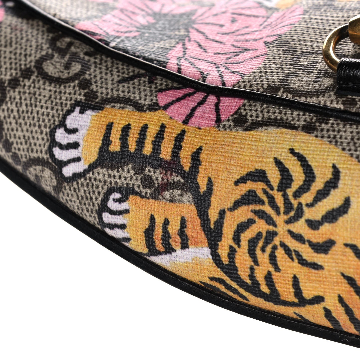 GG Supreme Monogram Bengal Womens Princetown Slippers 37 Beige Crop Pink