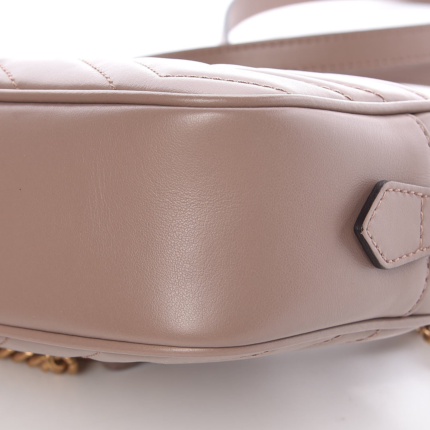 Gucci Calfskin Matelasse Mini GG Marmont Chain Shoulder Bag Porcelain Rose 9 of 9