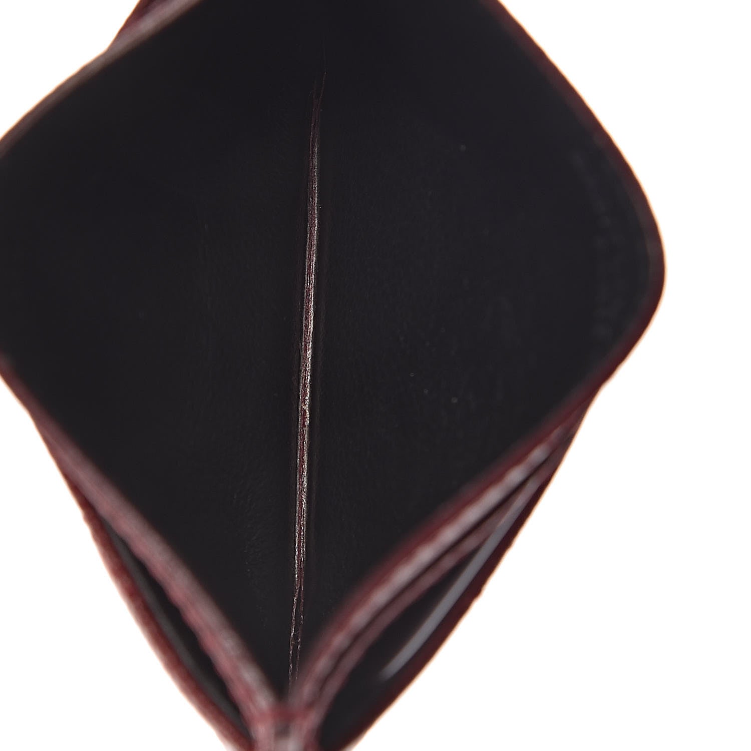 Saint Laurent Grain De Poudre Matelasse Chevron Monogram Credit Card Case Palissandre 5 of 9