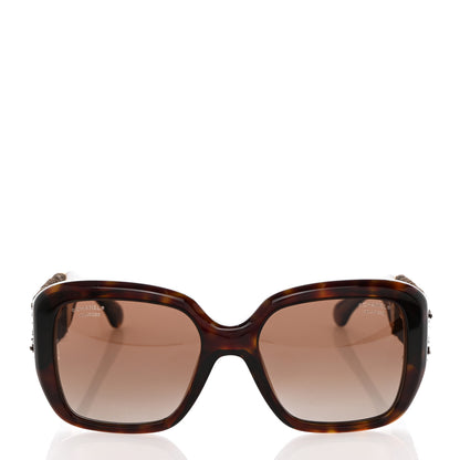 Chanel Acetate Tweed Square Sunglasses 5512 Dark Tortoise 2 of 8