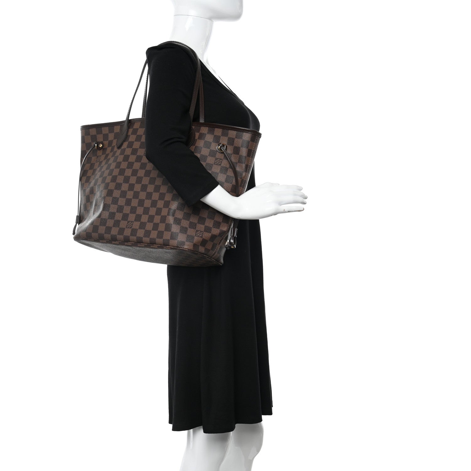 Louis Vuitton Damier Ebene Neo Neverfull MM Rose Ballerine 2 of 11