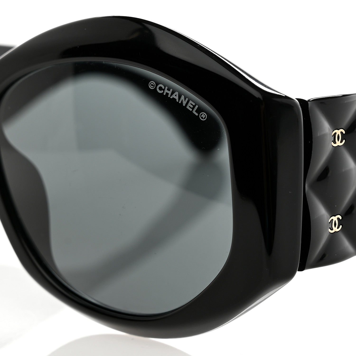 Chanel Acetate Quilted CC Sunglasses 5486-A Black 7 of 8