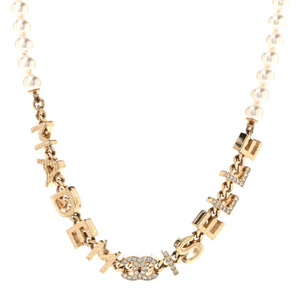 Chanel Pearl Crystal CC Mademoiselle Choker Gold Pearly White 1 of 6