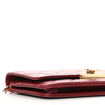 Chanel Caviar Quilted Golden Class Wallet On Chain WOC Red 9 of 14