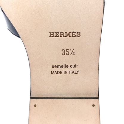 Hermes Calfskin Toucans de Paradis Oran Sandals 35.5 Bleu Indigo 7 of 12