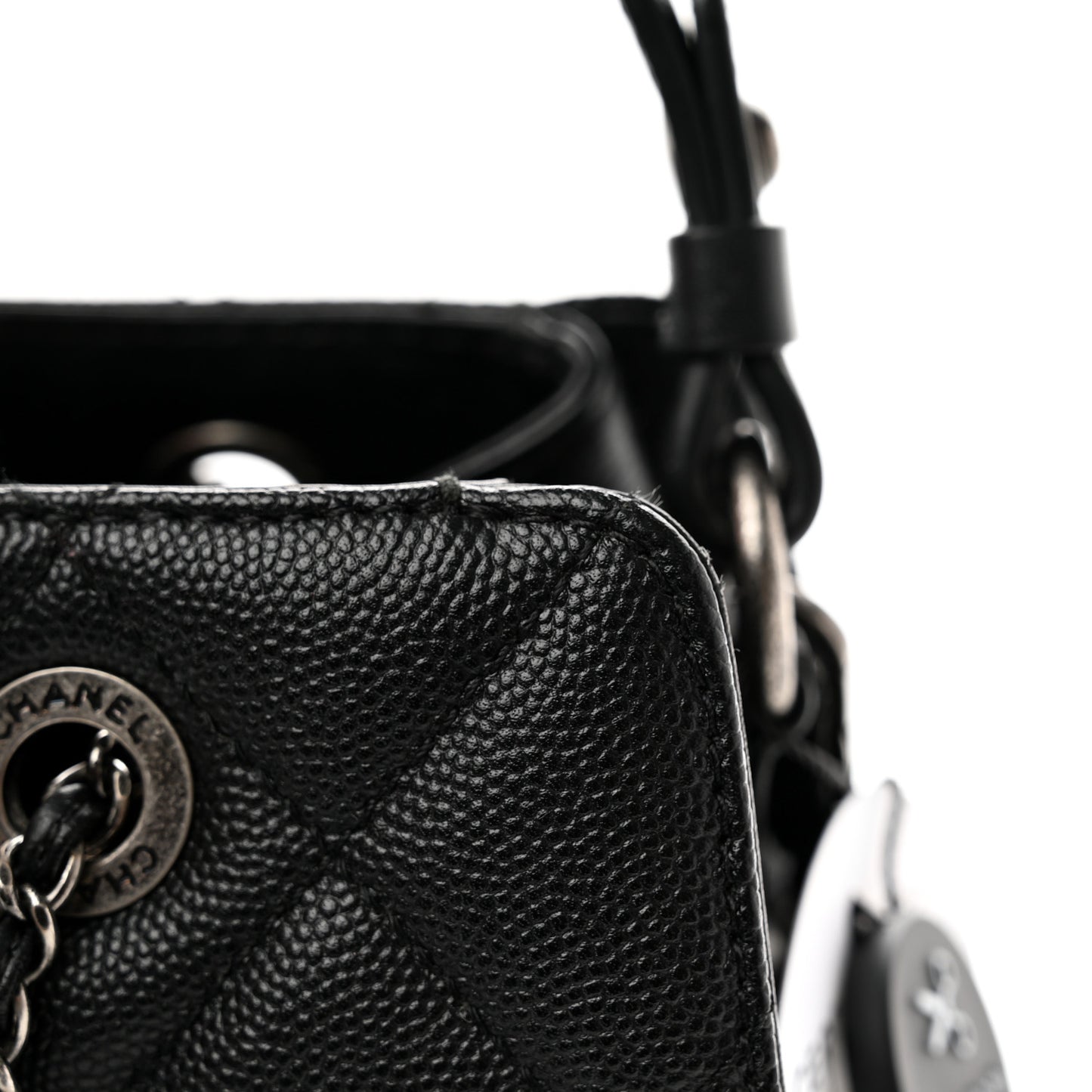 Caviar Quilted Small CC Bucket Bag Black