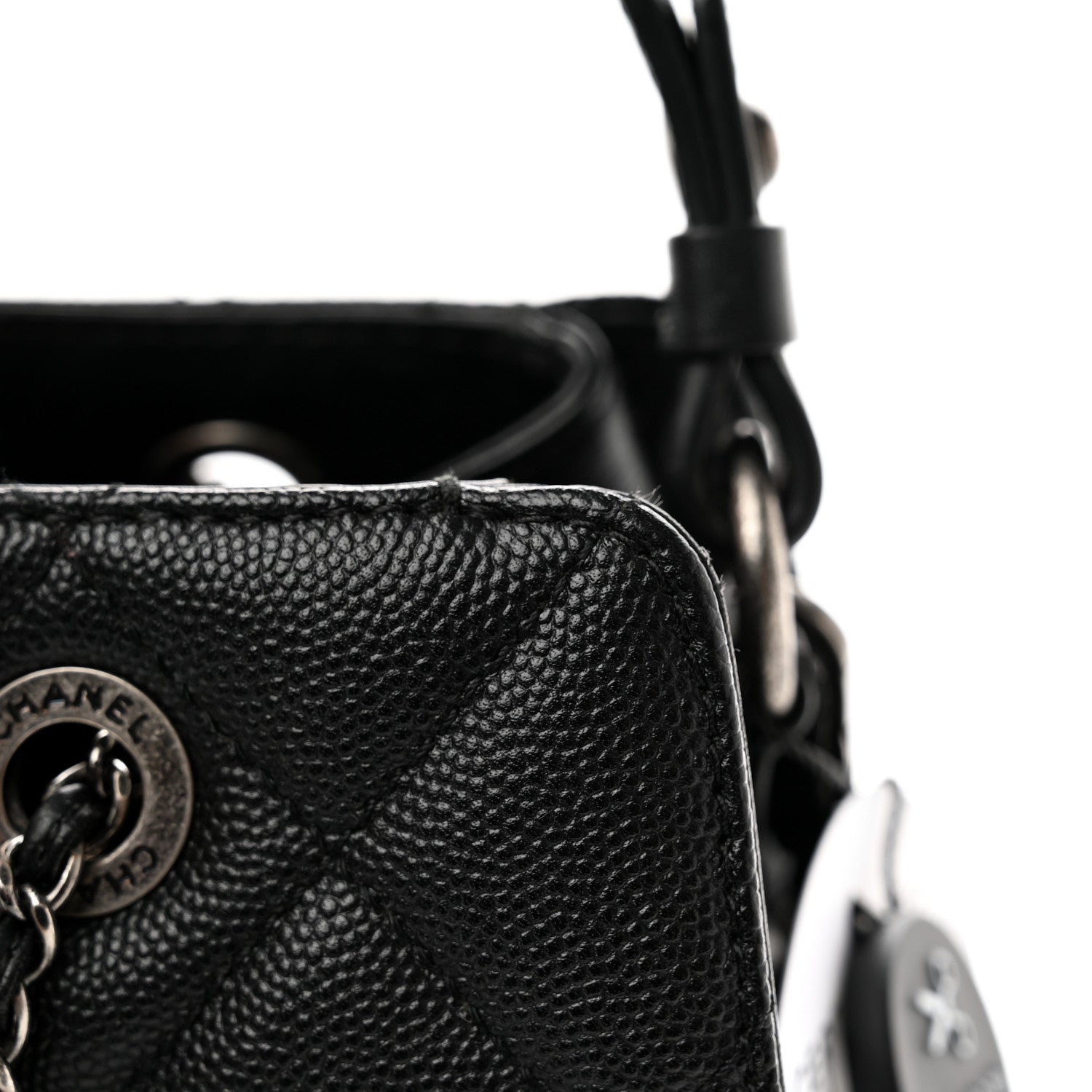 Chanel Caviar Quilted Small CC Bucket Bag Black 10 of 10