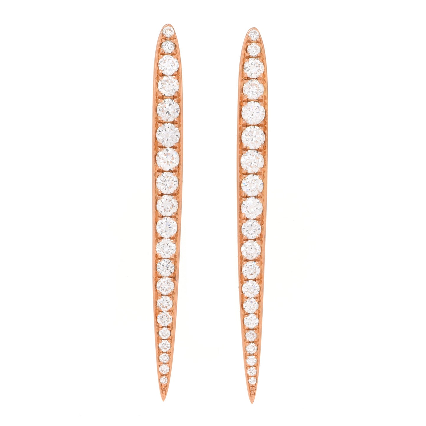 18K Rose Gold Diamond Spear Earrings