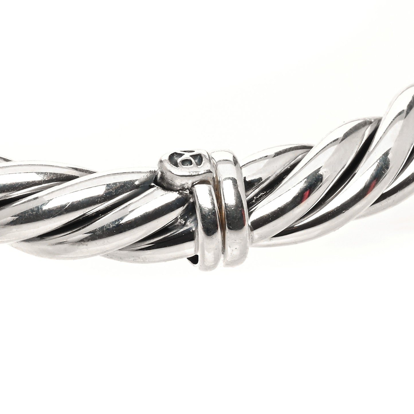 Sterling Silver 6mm Sculpted Cable Hinge Bracelet