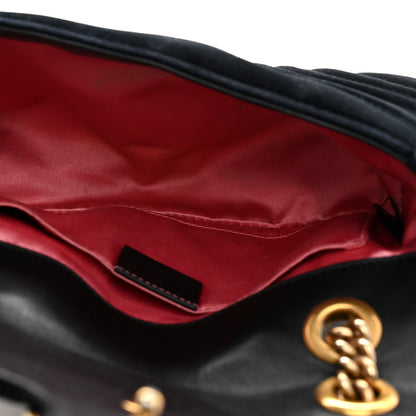 Gucci Velvet Matelasse Mini GG Marmont Shoulder Bag Black 5 of 10
