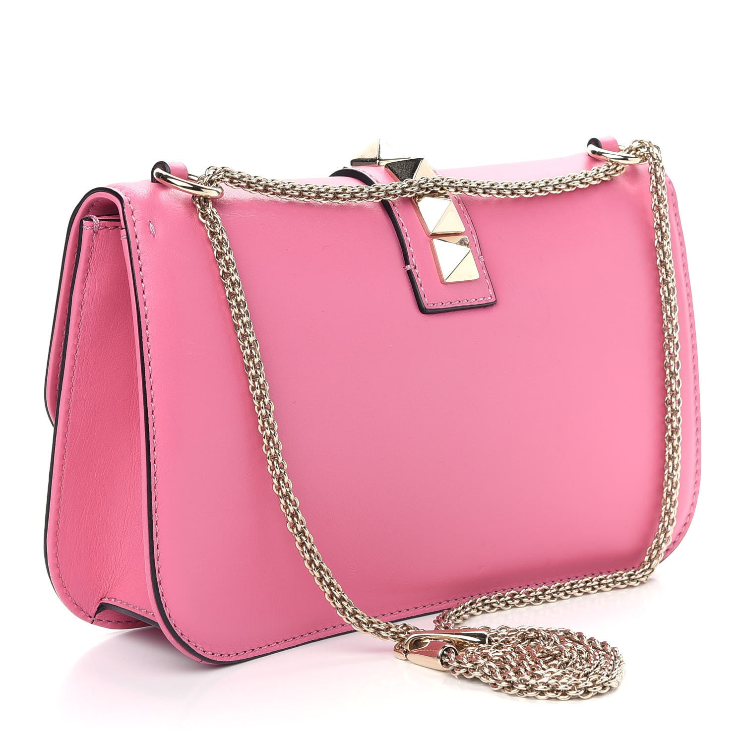 Valentino Garavani Vitello Medium Glam Lock Rockstud Flap Ninphea 3 of 11