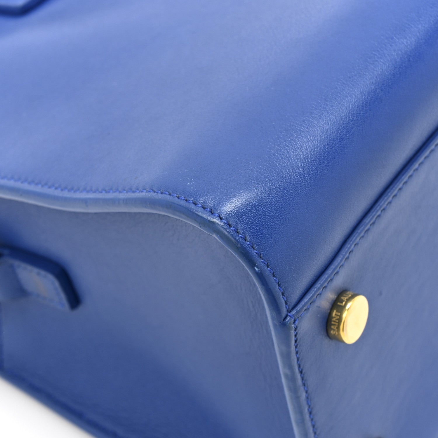 Saint Laurent Calfskin Small Monogram Cabas Blue Majorelle 11 of 15