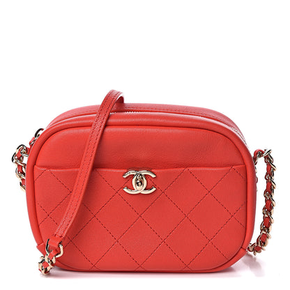 Chanel Goatskin Quilted Small Casual Trip Camera Case Red 1 of 11